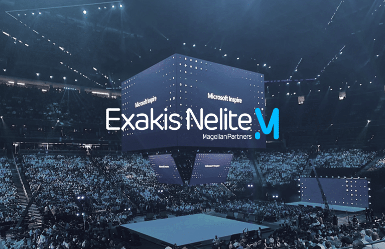 Logo Exakis Nelite sur image d'illustration de l'événement Microsoft Inspire
