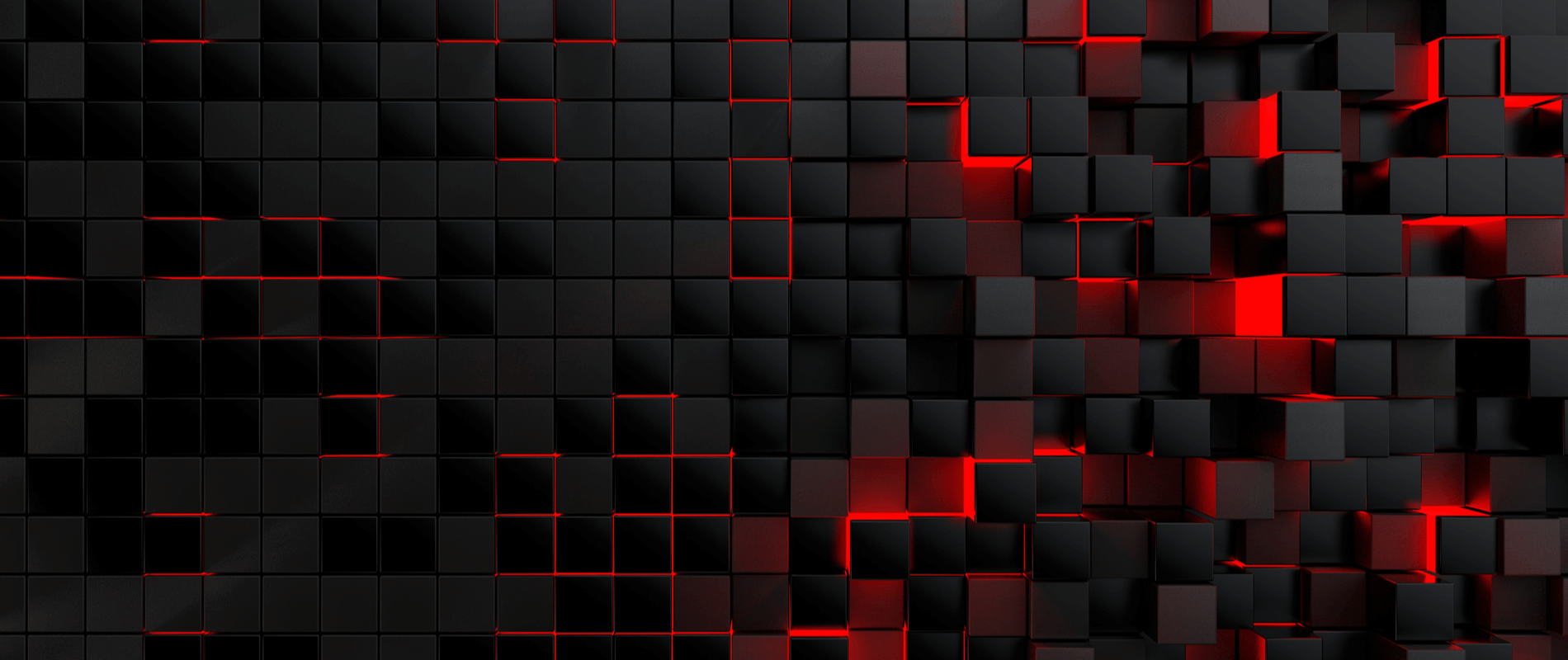 Illustration cube rouge et noir