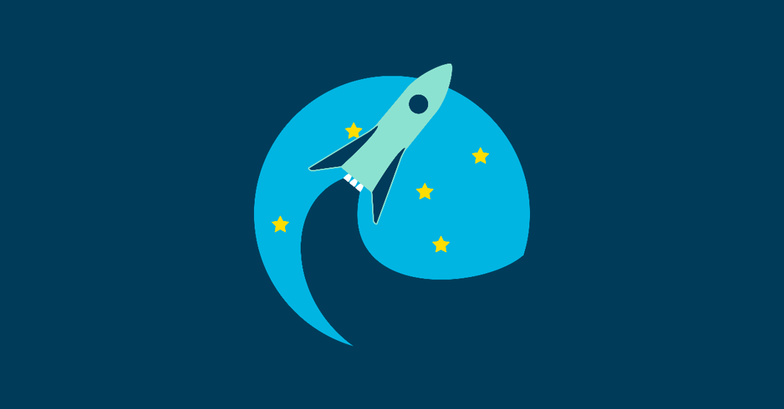 Image d'illustration fusée avec étoiles