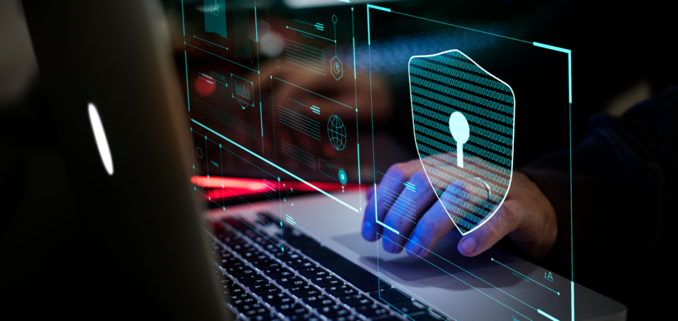 Illustration cadenas cybersécurité devant un ordinateur