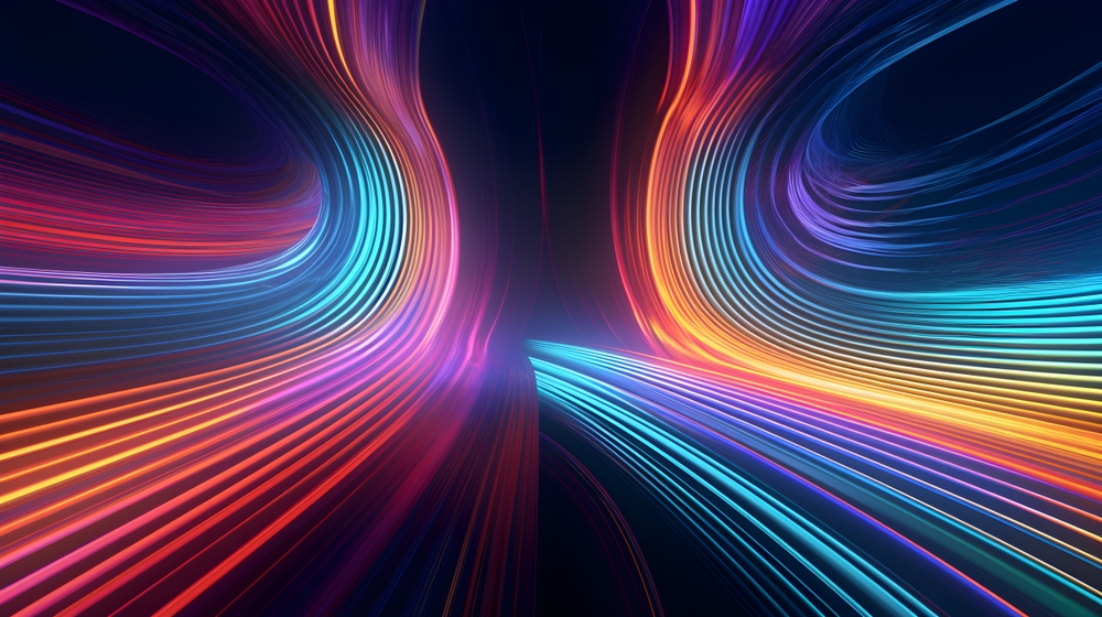 Illustration flux lumineux multicolores