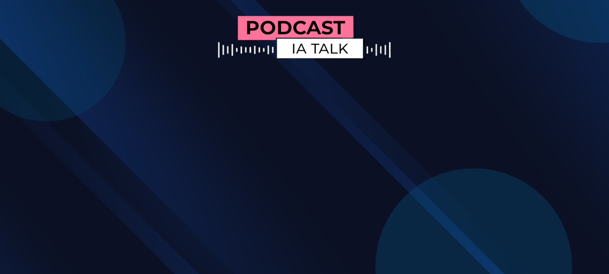 Fond bleu avec le logo podcast octobre rose
