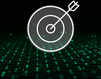 Illustration icône de cible sur fond technologique vert et noir