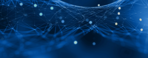 Illustration réseau de connexions numériques abstraites sur fond bleu