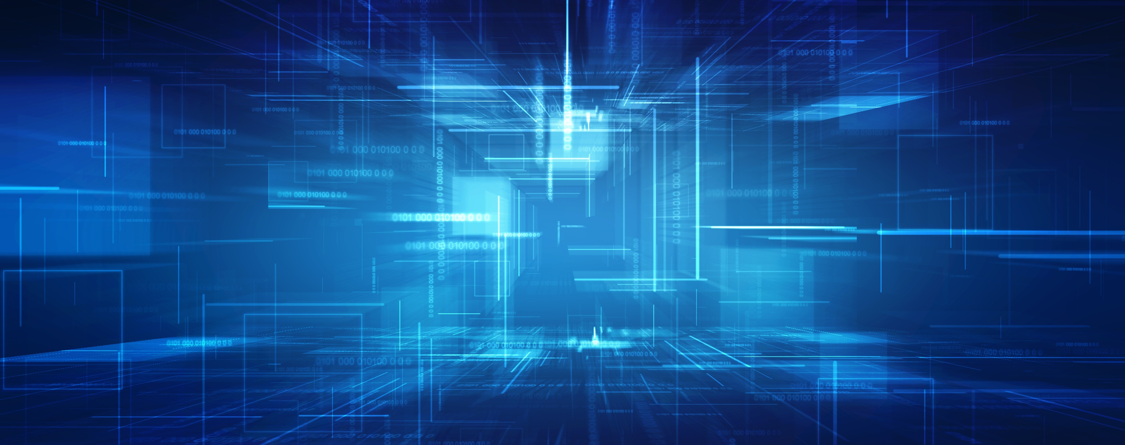 Illustration futuriste univers numérique bleu avec lignes